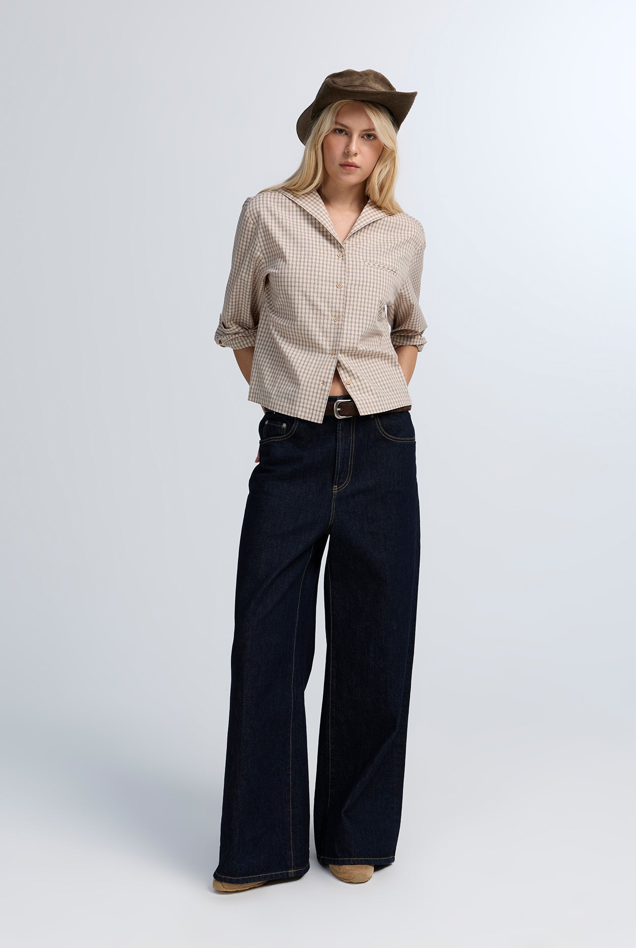 MARINE COLLAR CHECK SHIRT