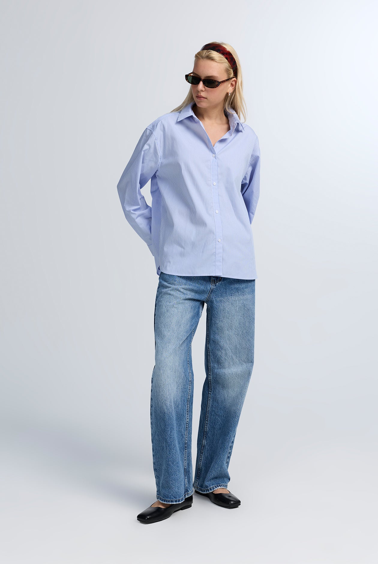 OVERSIZED STRIPED SHIRT WITH DOUBLE LAYER BACK