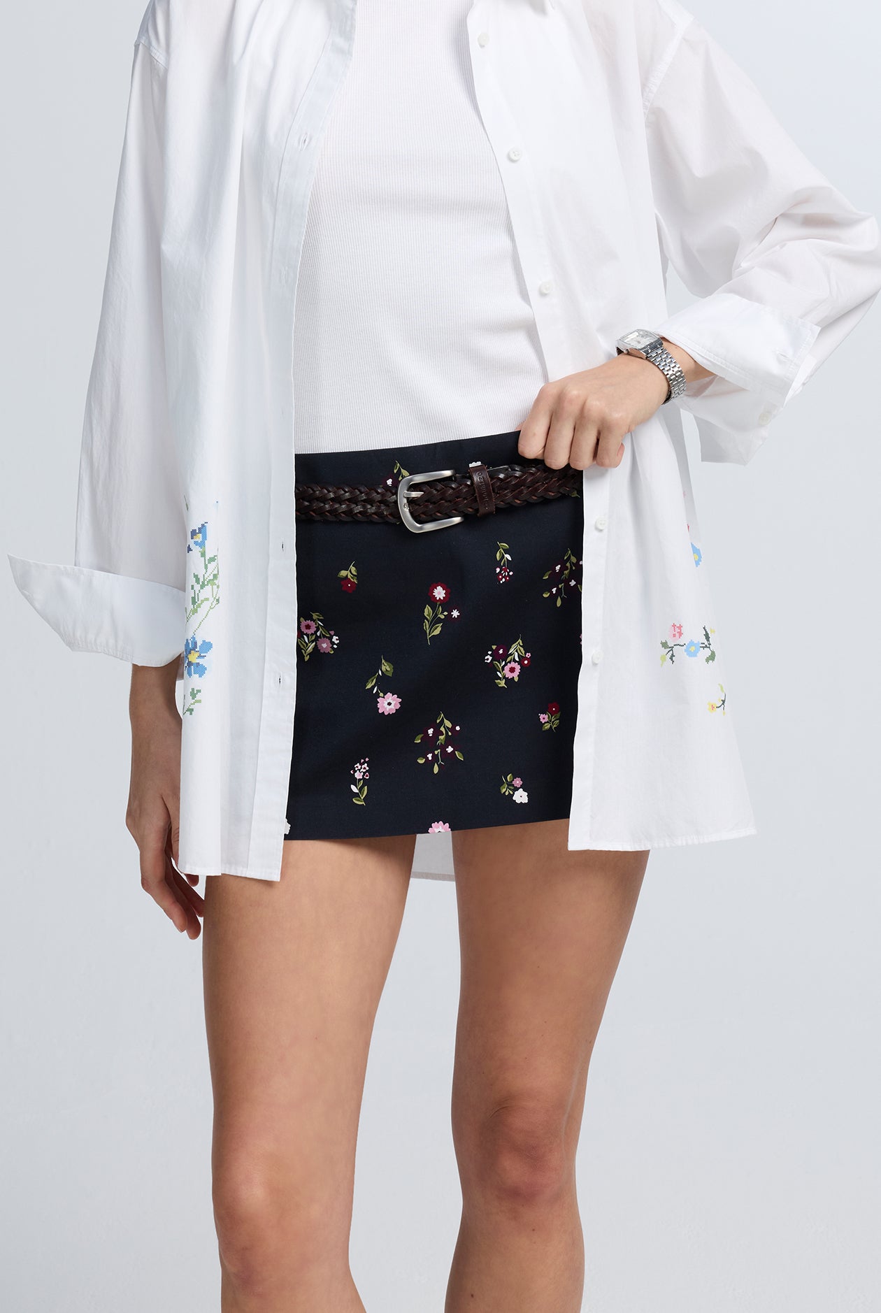 FLORAL PRINTED MINI SKIRT