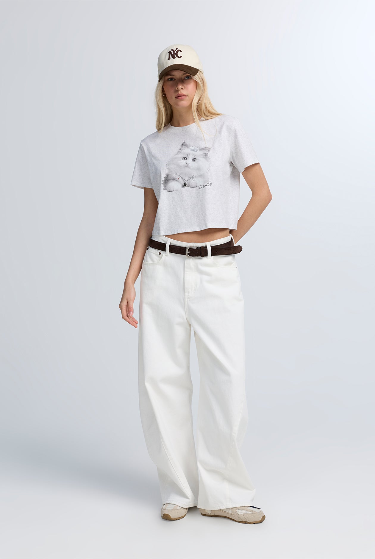 CAT PRINCESS CROPPED GRAPHIC TEE