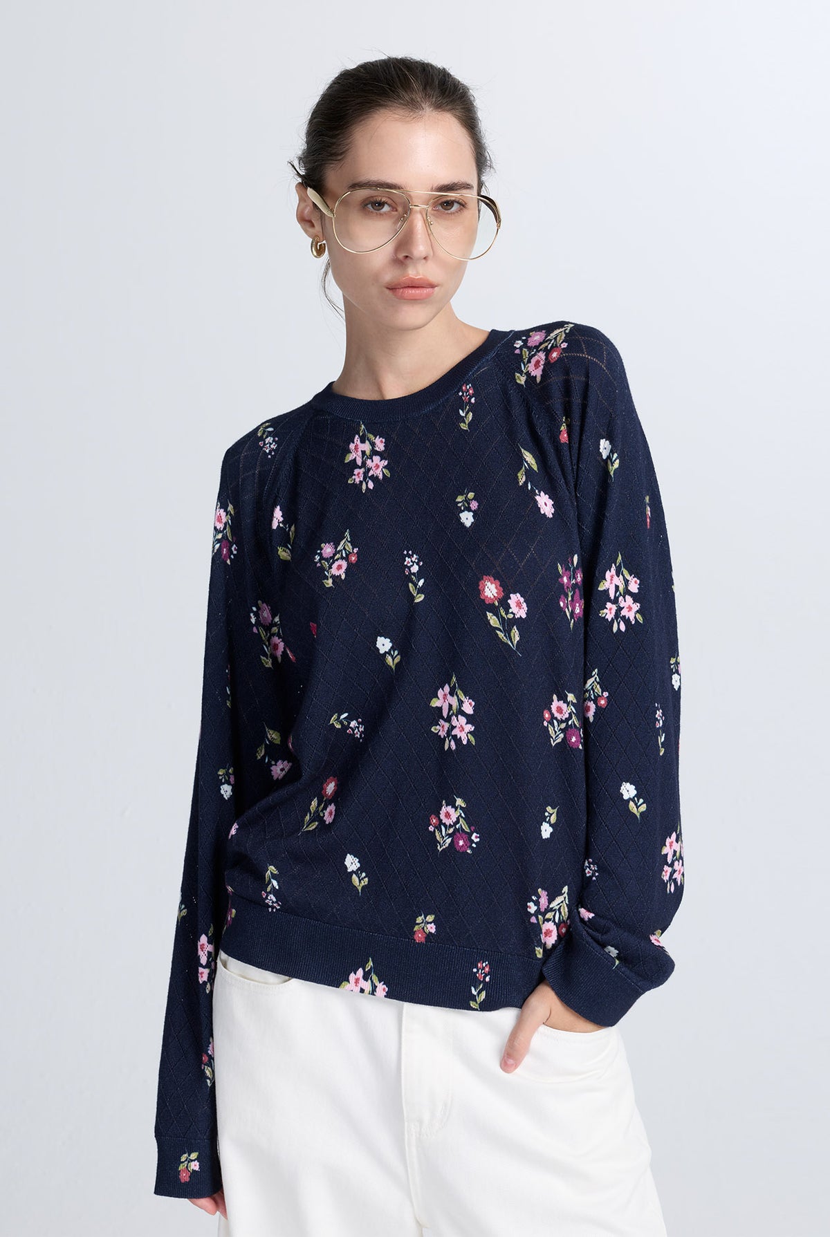 FLORAL PRINT SWEATSHIRT