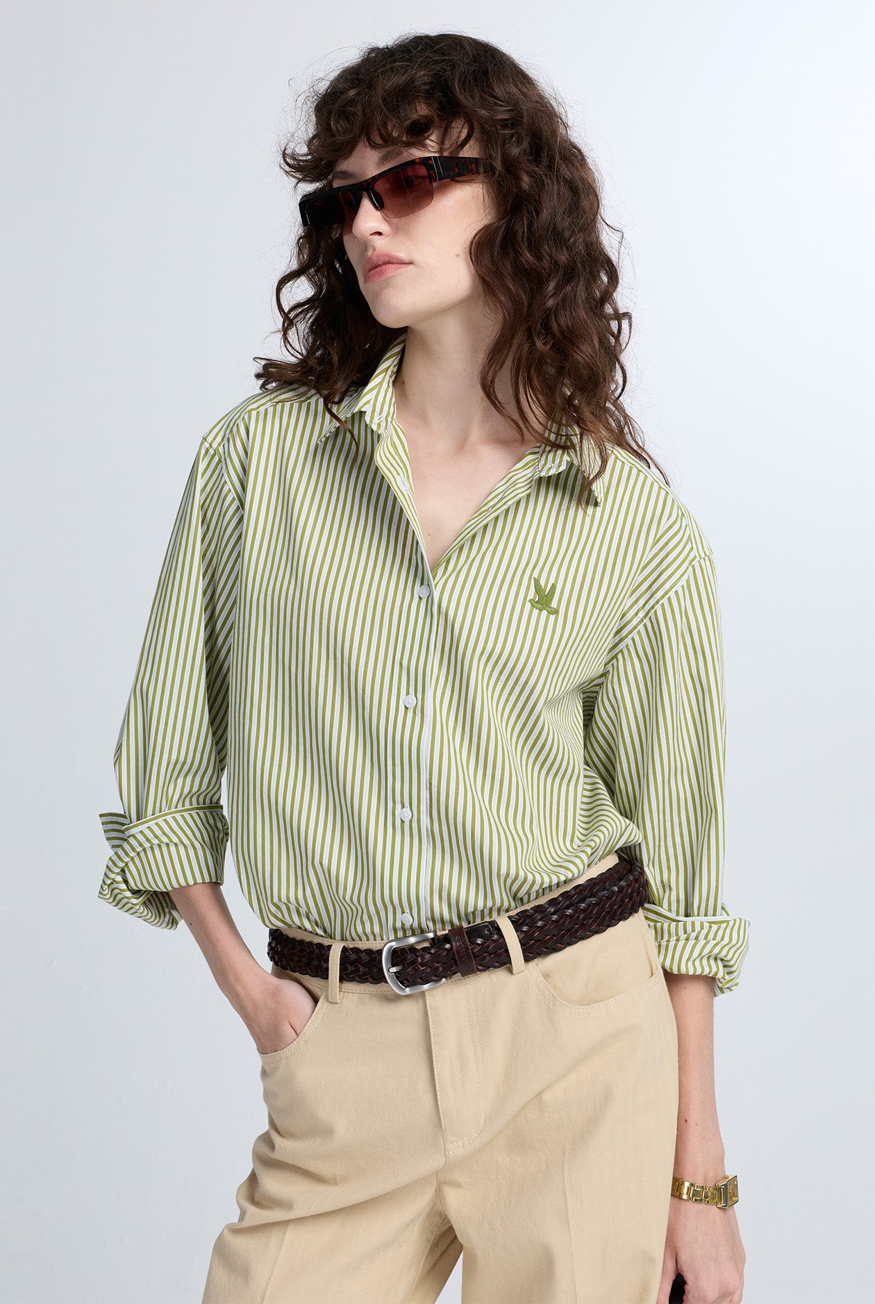 OVERSIZED STRIPED POPLIN SHIRT