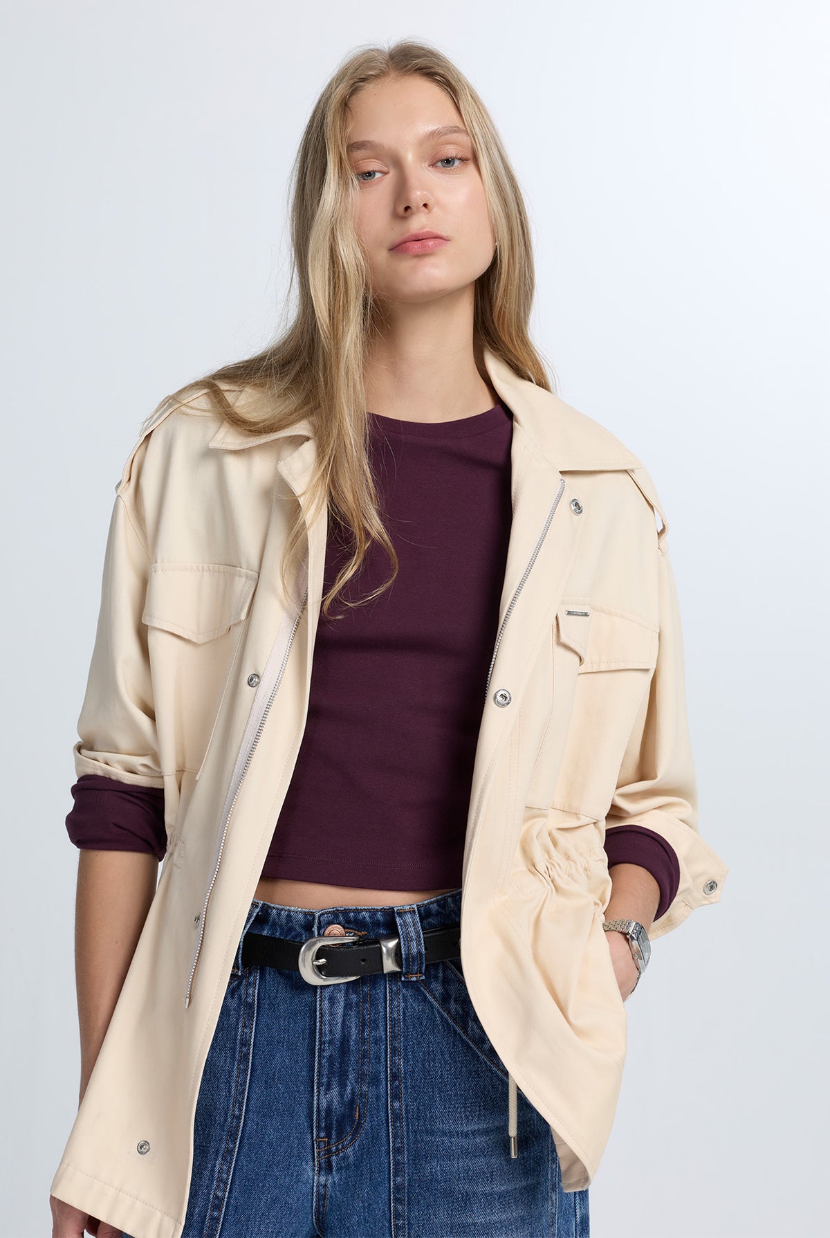 RIBBED LONG SLEEVE CROPPED TOP
