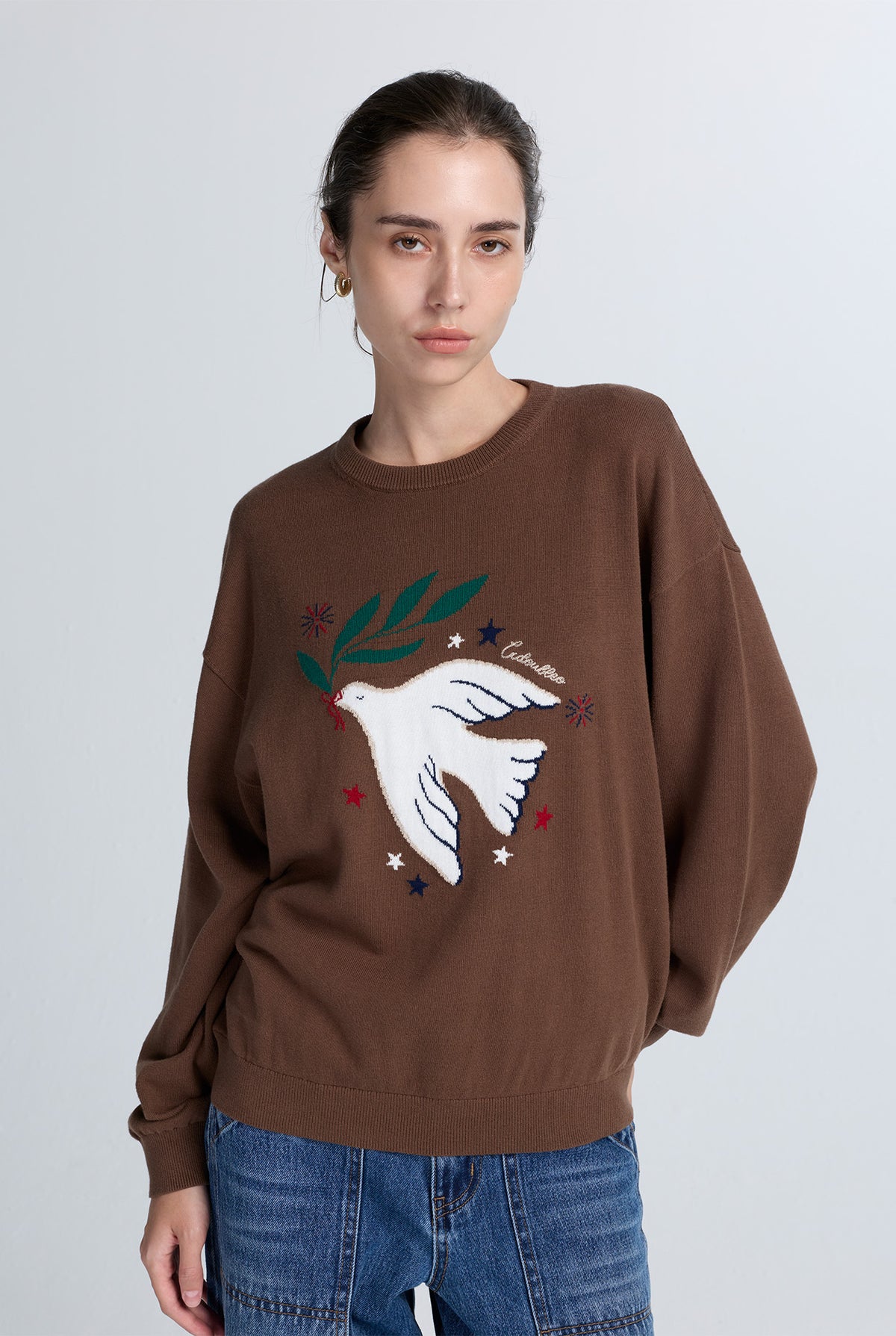 DOVE INTARSIA SWEATER