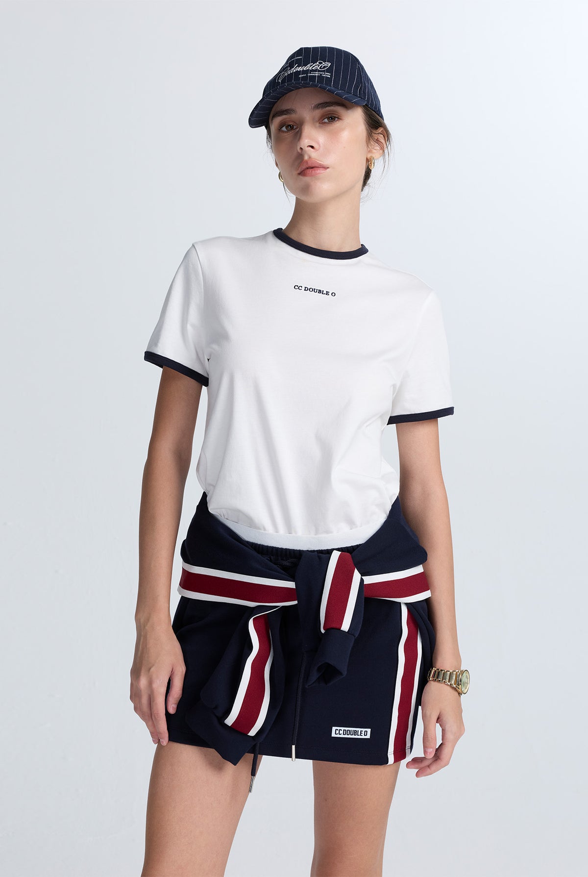 RELAXED RINGER TEE WITH TEXT GRAPHIC