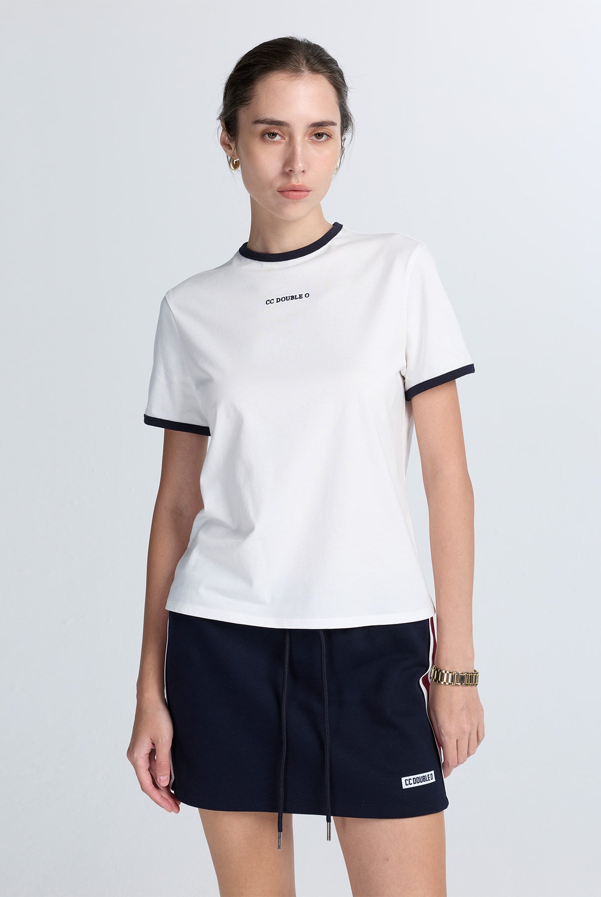 RELAXED RINGER TEE WITH TEXT GRAPHIC