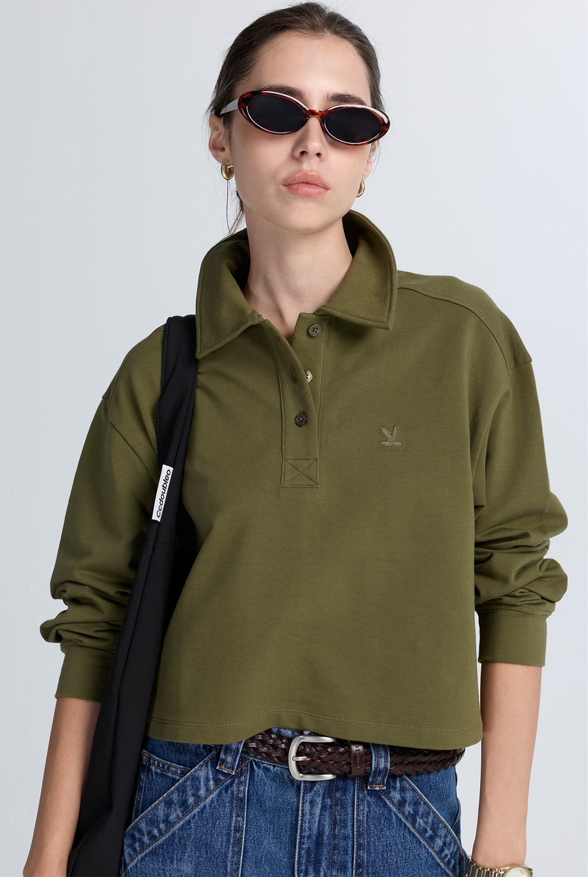 CROPPED RUGBY POLO SHIRT