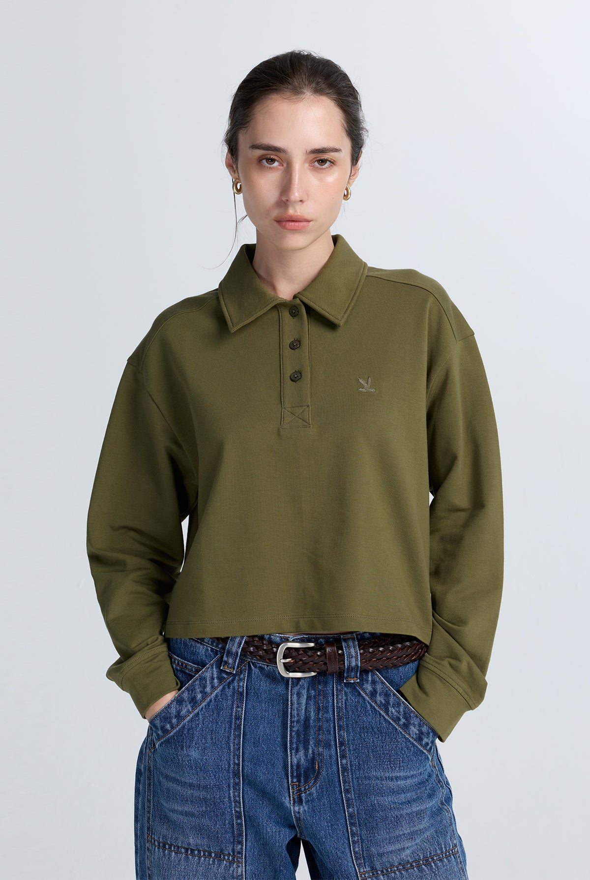 CROPPED RUGBY POLO SHIRT