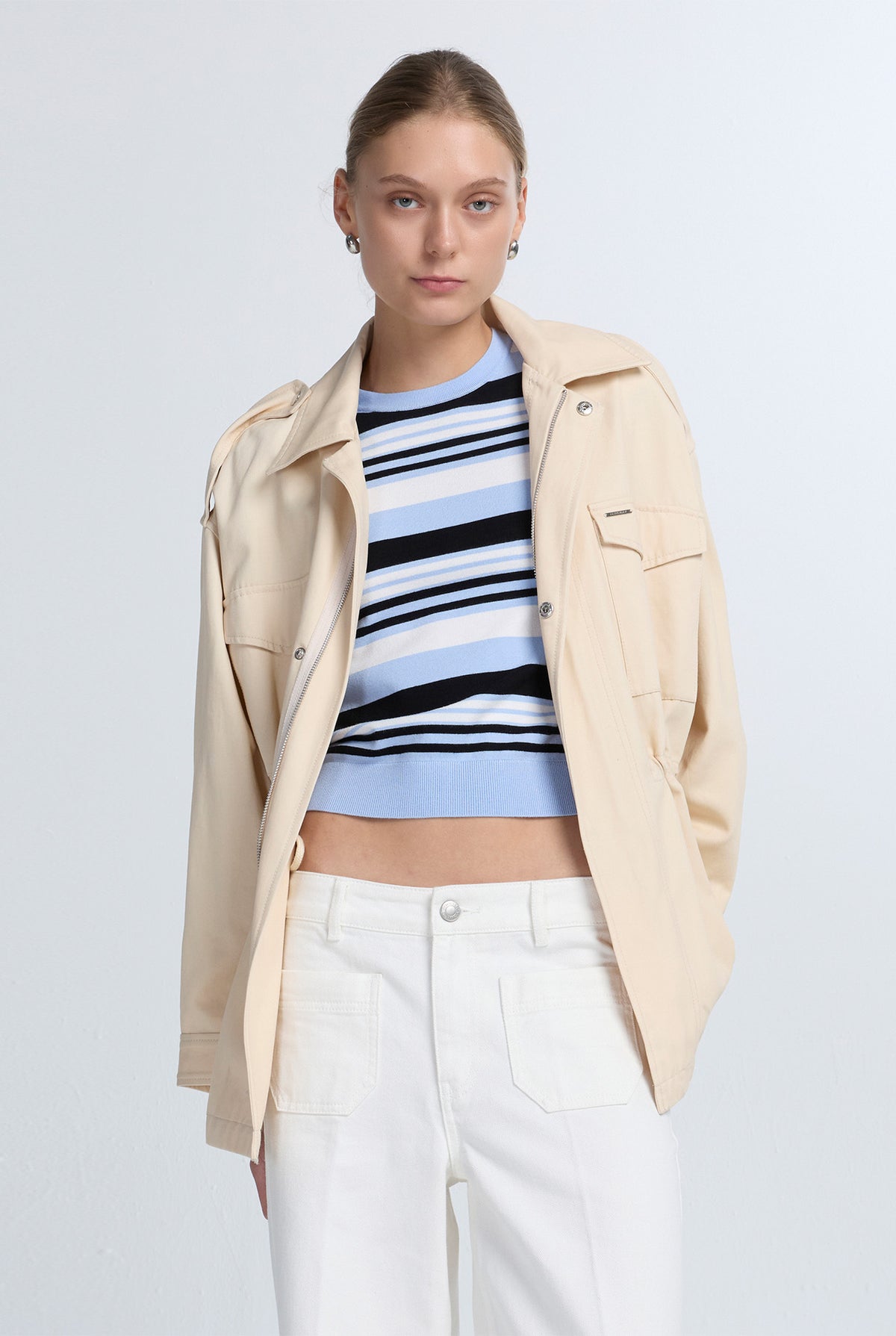 STRIPED KNIT T-SHIRT