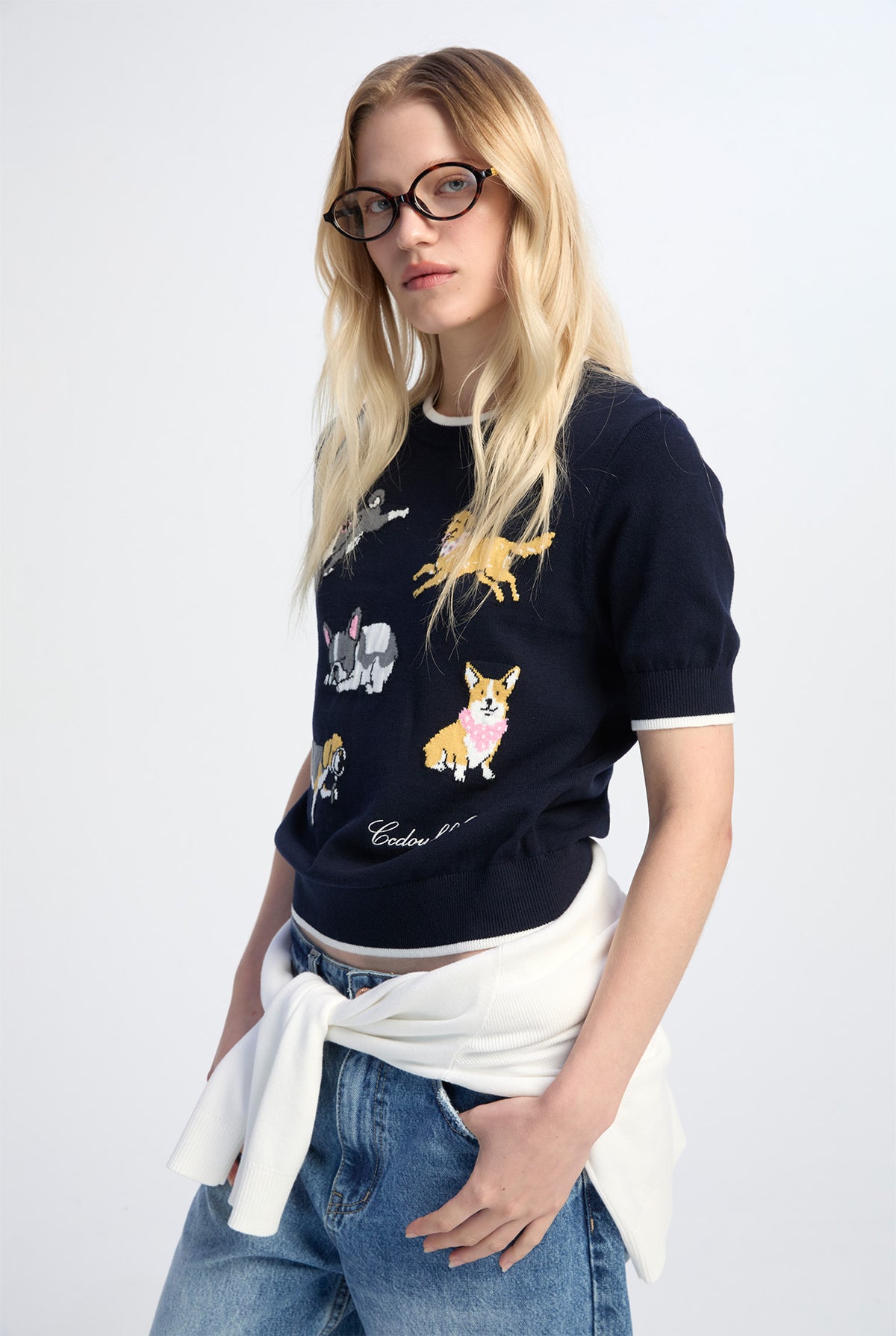 DOUBLE LAYER JACQUARD DOG TOP