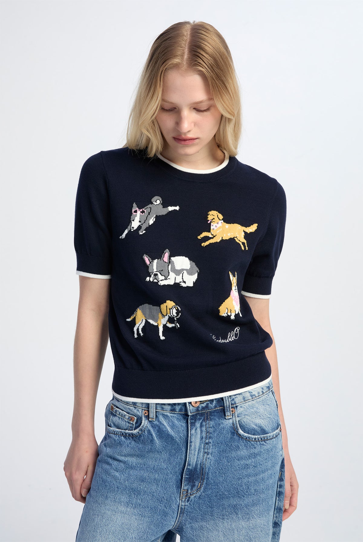 DOUBLE LAYER JACQUARD DOG TOP