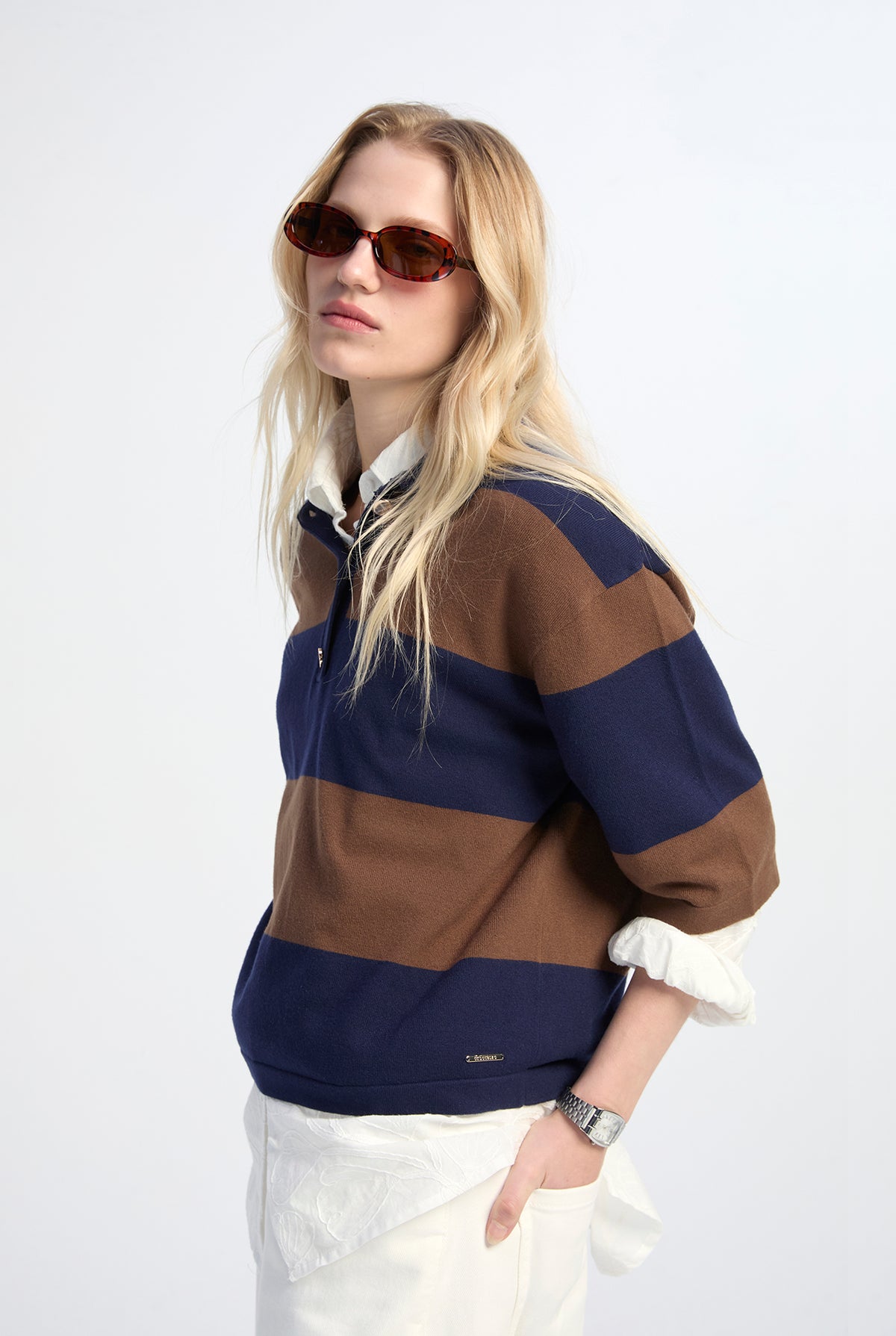 STRIPE KNIT POLO