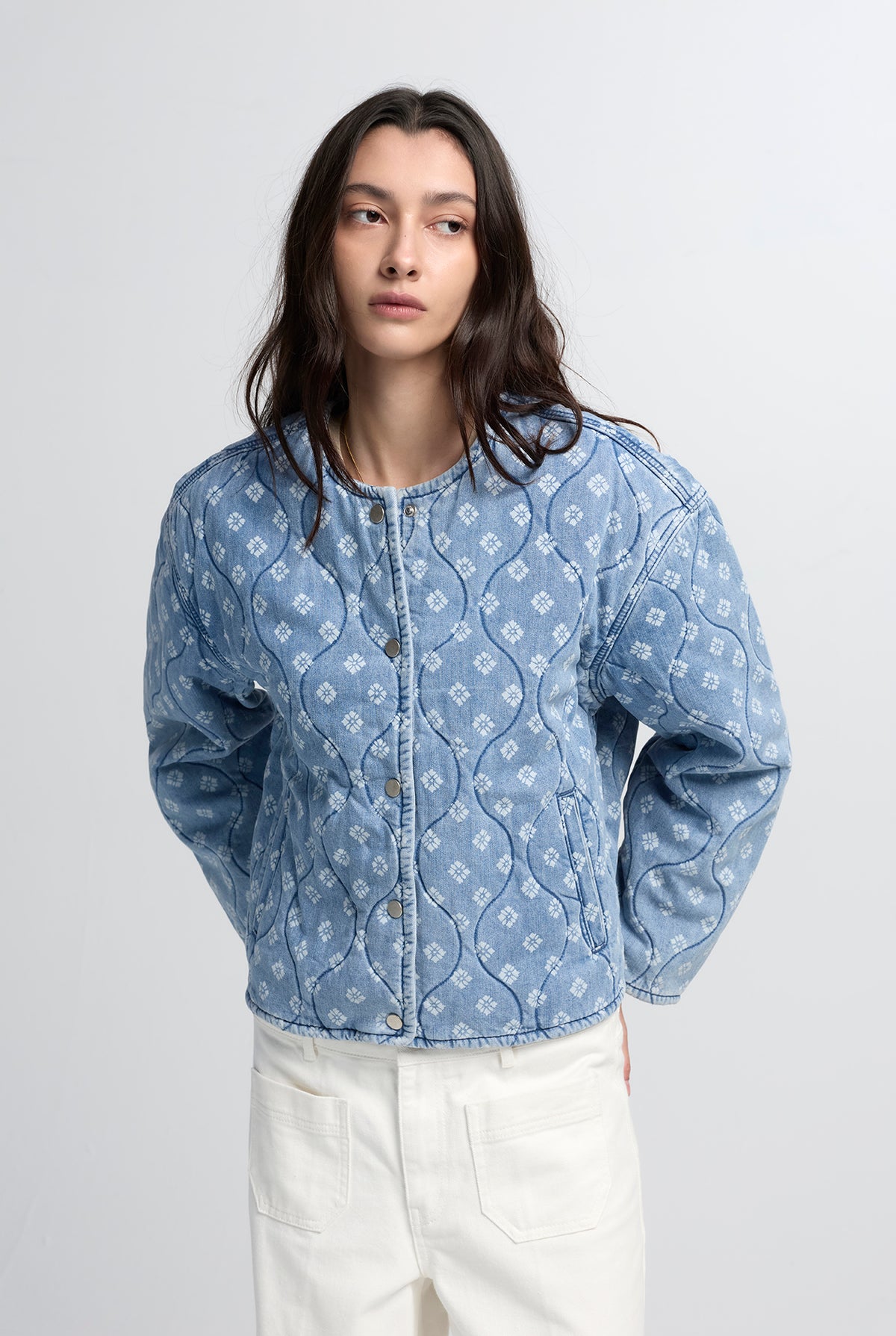 DENIM QUILTED LINER JACKET