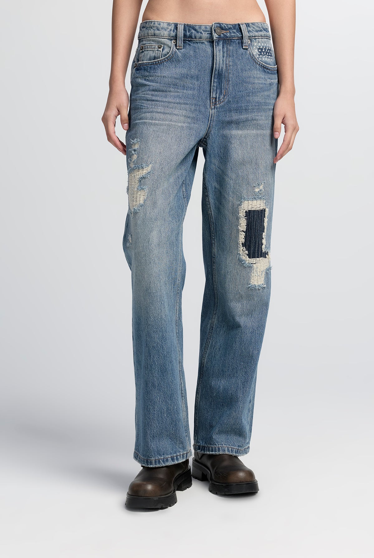 RELAXED STRAIGHT REPAIRED HEYLAND JEANS