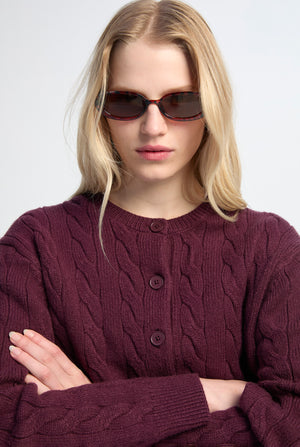 CABLE-KNIT CARDIGAN