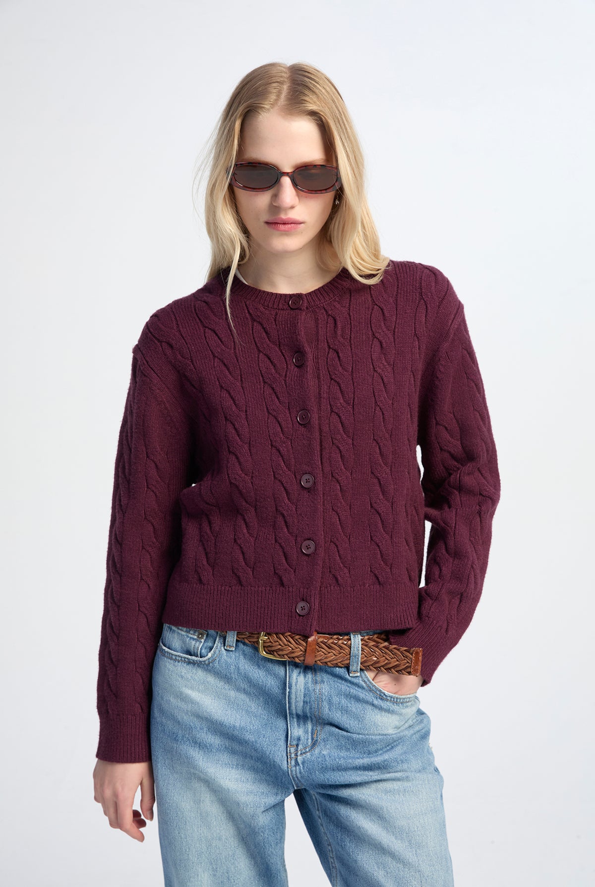 CABLE-KNIT CARDIGAN