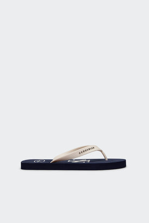 VARSITY STRIPED LOGO FLIP-FLOPS