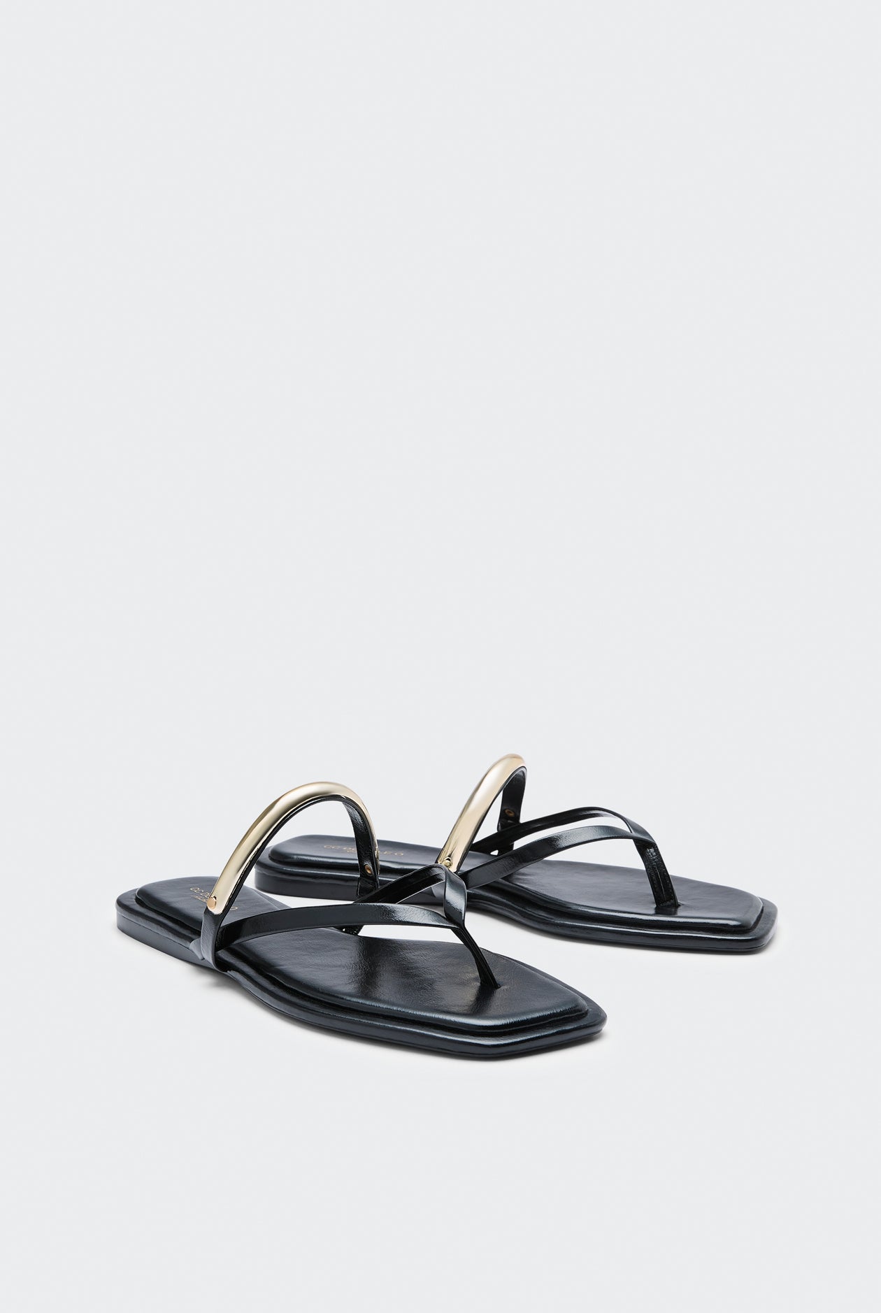 THONG SANDALS WITH GOLD-TONE HARDWARE