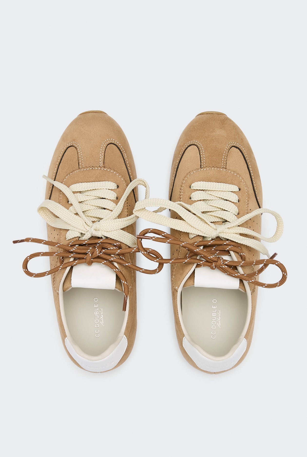 BEIGE LACE-UP SNEAKERS