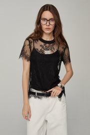LACE OVERSIZED TEE