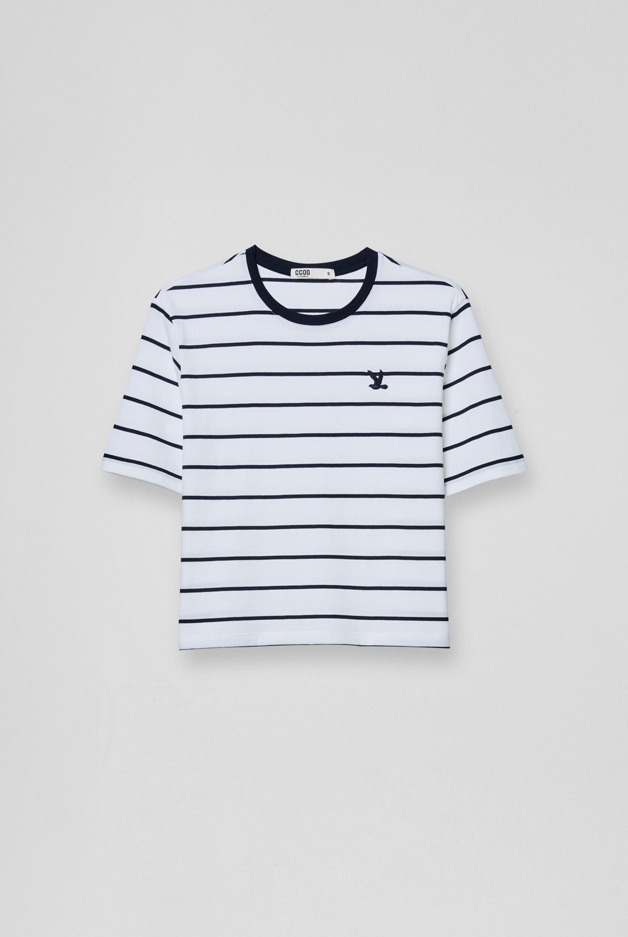 STRIPED CROPPED TEE