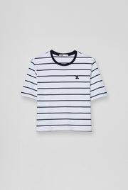 STRIPED CROPPED TEE
