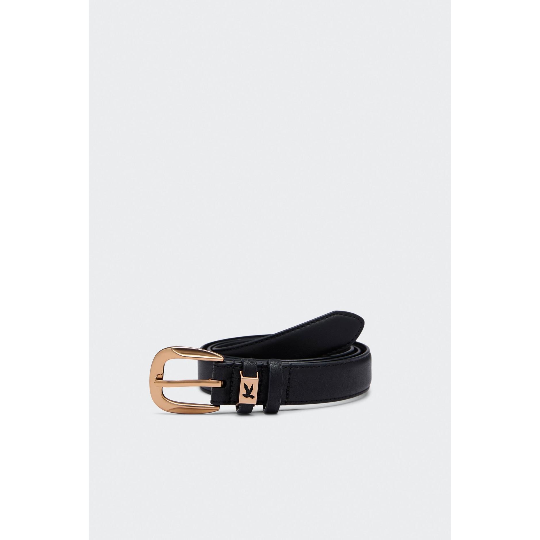 LEATHER BELT WITH LOGO LOOP