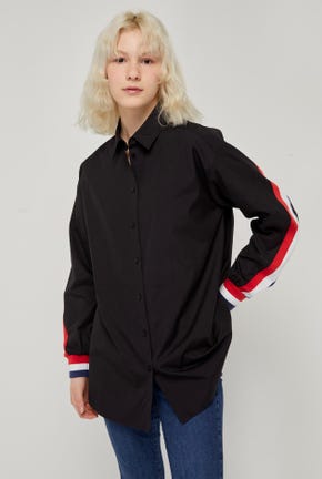 OVERSIZED SHIRT WITH STRIPED PANEL