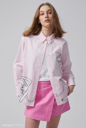 STRIPED DRAWING THE PINK PANTHER SHIRT